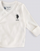 U.S.Polo Kız Bebek 5'Li Zıbın Seti USB1645 Krem