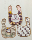 Yeni Kaplan Temalı Kare 3 Parça Microfiber Mama Önlüğü Kendi Kutusunda (su Geçirmez) Çıtçıtlı