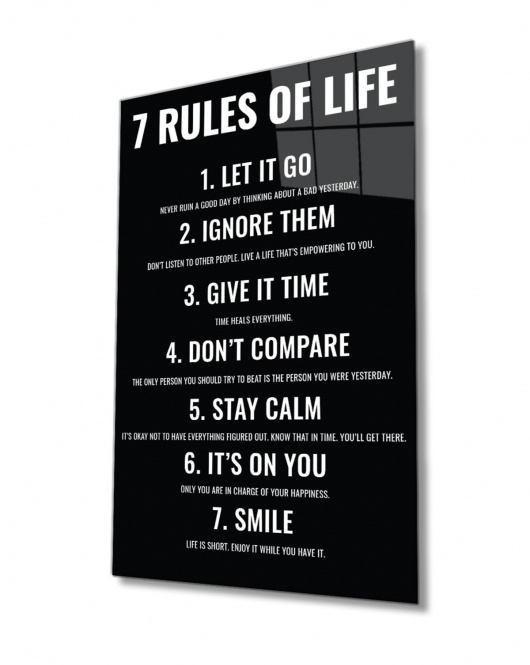 7 Rules Of Life Hayatın 7 Kuralı Ev Ve Ofis Duvar Dekoru