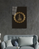 Allah Lafzı Dini İslami Cam Tablo