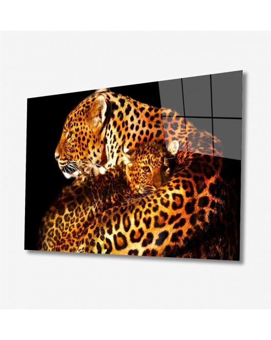 Jaguar Hayvan Cam Tablo 4mm Dayanıklı Temperli Cam