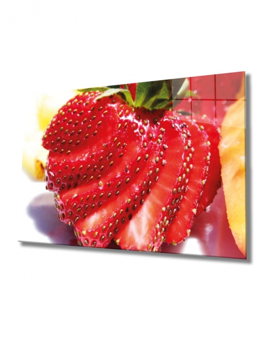 Meyveler Cam Tablo 4mm Dayanıklı Temperli Cam