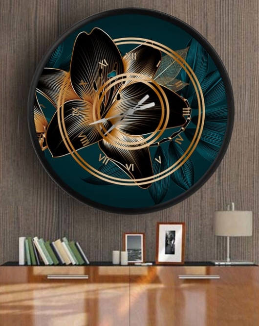 Dekoratif 3D Baskı Yuvarlak Duvar Saati-74