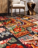 Vintage Desenli Halı, Pamuk Dokuma Pamuklu Taban Dekoratif Halı Kilim 28