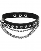 Çivi Detaylı Deri Choker, Çivili ve Zincirli Tasma - APFT975