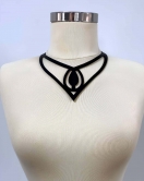 Damla Detaylı Şık Deri Choker, Deri Choker Kolye - APFT1410