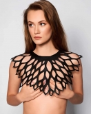 Damla Detaylı Şık Deri Harness Şal - APFT1407