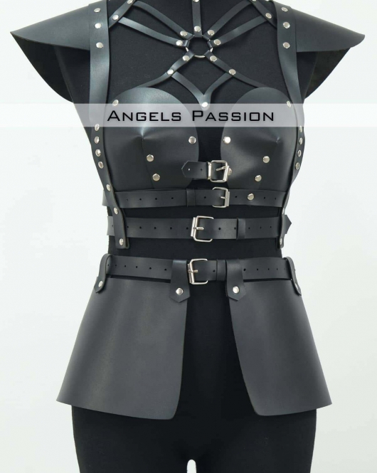 Deri Elbise Harness, Deri Etek ve Göğüs Elbise - APFT1371