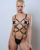 Deri Fantezi Giyim, Vücudu Saran Full Body Harness - APFT811