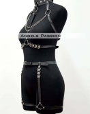 Fantazi İç Giyim Zincirli Erotik Harness Takım - APFT1081