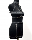 Fantazi İç Giyim Zincirli Erotik Harness Takım - APFT1081