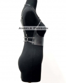 Göğüs Detaylı Deri Harness Büstiyer, Şık Deri Korse - APFT872