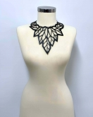 Lazer Kesim Yaprak Desenli Deri Choker, Deri Kolye - APFT1417