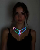 Rainbow Reflektörlü Damla Choker Kolye, Zarif Lazer Kesim Kolye - APFT1410