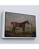 Çerçeveli George Stubbs'Un Uzun Bacaklı At Ve Jokeyi Tablosu - Molly Long-Legs With Her Jockey-7012