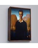 Çerçeveli Grant Wood - Arnold Pyle İki Zayıf Adamla Nehrin Önünde Tablosu-8065