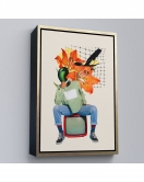 Çerçeveli Ördek Kafalı İnsan Pop Art Tablo-8017