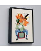 Çerçeveli Ördek Kafalı İnsan Pop Art Tablo-8017