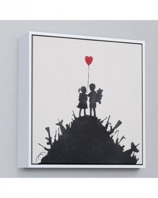 Çerçeveli Bansky Kids On Guns - Silahlı Çocuklar Tablosu-8336