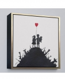 Çerçeveli Bansky Kids On Guns - Silahlı Çocuklar Tablosu-8336