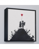 Çerçeveli Bansky Kids On Guns - Silahlı Çocuklar Tablosu-8336