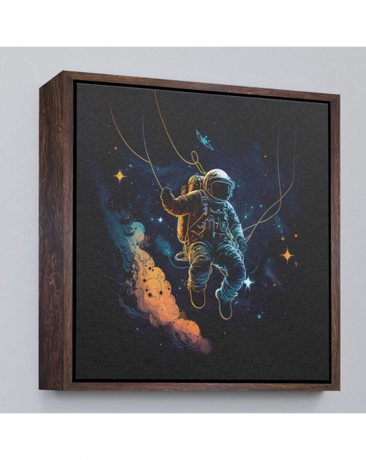 Çerçeveli Uzayda Sallanan Astronot Tablosu-8312