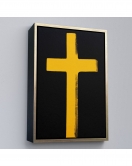 Çerçeveli Sarı Haç Tablosu - Cross-8105