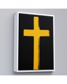 Çerçeveli Sarı Haç Tablosu - Cross-8105