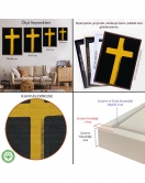 Çerçeveli Sarı Haç Tablosu - Cross-8105