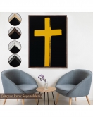 Çerçeveli Sarı Haç Tablosu - Cross-8105