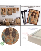 Çerçeveli Şapkalı Güzel Retro Kadın Tablosu-8070