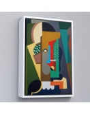 Çerçeveli Auguste Herbin - Kübist Kompozisyon Tablo-8097