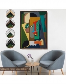 Çerçeveli Auguste Herbin - Kübist Kompozisyon Tablo-8097