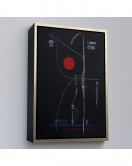 Çerçeveli Wassily Kandinsky - Kırmızı Vurgu Tablosu-7496