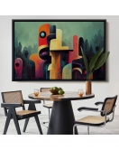 Çerçeveli İlkel Afrika Kabilelerinin Etnik Motif Tablosu-7275