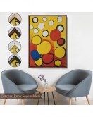 Çerçeveli Alexander Calder - Sarı Ve Kırmızı Küreler Tablosu - Orbs On Yellow And Red-7367