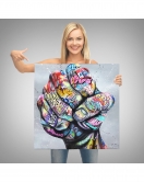 Sokak Graffiti Duvar Sanatı Kanvas Tablo, Banksy Renkli Graffiti Pop Art-5338