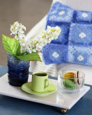 Akayev Mermer Beyaz 30x20 cm Boncuk Ayaklı Sunum Tabağı