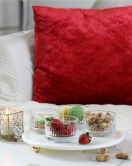 Akayev Mermer 25 Cm Altın Boncuk Ayaklı Elysia 4lü Reçellik İkramlık