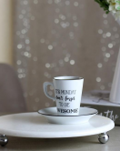 Akayev Mermer Beyaz 25 Cm Gümüş Boncuk Ayak Yuvarlak Sunumluk