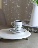 Akayev Mermer Beyaz 25 Cm Gümüş Boncuk Ayak Yuvarlak Sunumluk