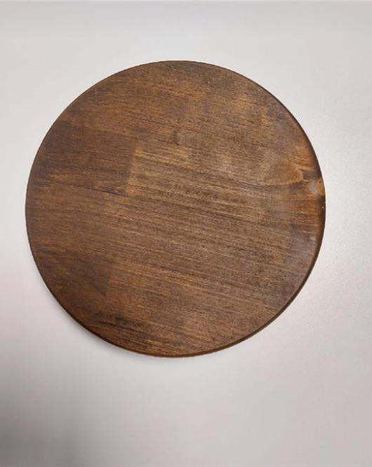 OUTLET Ahşap 25 cm Altın Ayaklı Sunum Tabağı