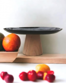 Akayev Ahşap Konik Ayaklı Siyah 25 Cm Sunumluk