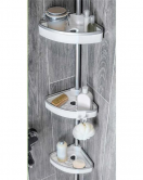 Primanova Venta Banyo Köşe Rafı Paslanmaz Aluminyum Borular - Beyaz