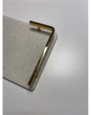 OUTLET Akayev Mermer Beyaz Altın L Dizayn 30x20 cm Tepsi HATALI