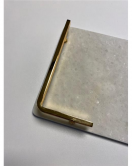 OUTLET Akayev Mermer Beyaz Altın L Dizayn 30x20 cm Tepsi HATALI