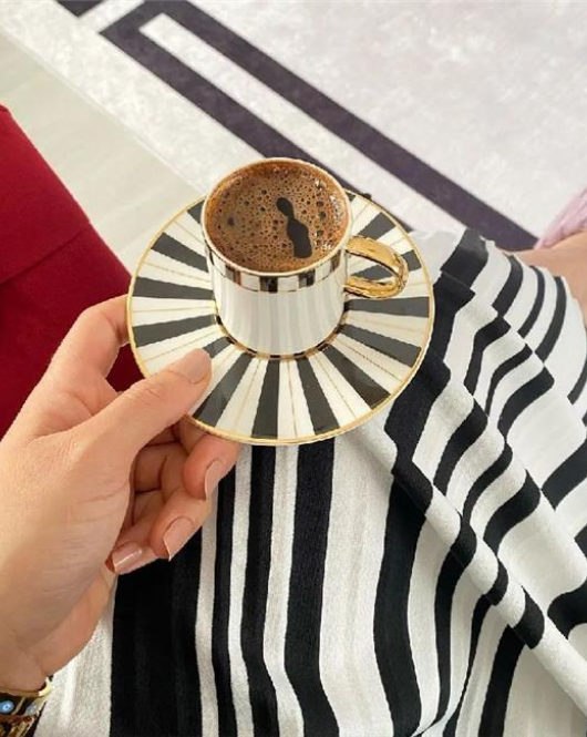 Porland Palms 2li Tabaklı Kahve Fincan Takımı