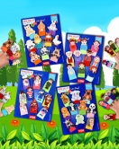 4 Set - 40 Parça ENA Meslekler, Aile Bireyleri, Evcil ve Vahşi Hayvanlar Parmak Kukla T772 T782 T762 T752