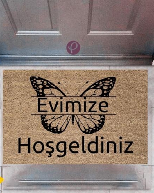 Kapı Önü Paspası Dekoratif Dijital Baskı Evimize Hoşgeldiniz P-2373