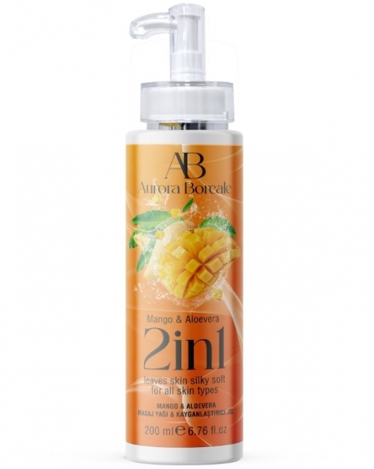 Aurora Boreale 2si1 Arada Mango Alovera Aromalı Masaj Yağı & Kayganlaştırıcı Jel 200 ML